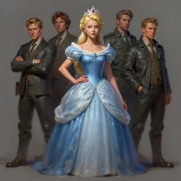 clothed, worksafe. at cgsociety by wlop, ilya kuvshinov, krenz cushart, greg rutkowski, trending on artstation. zbrush sculpt colored, octane render in maya, houdini vfx. a young blonde girl posing in princess dress and tiara. digital painting with large brush strokes. cinematic dramatic atmosphere, sharp focus, soft volumetric studio lighting.