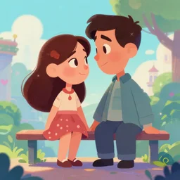 first love, pixar style, illustrated, concept art, behance, artstation, 4 k, 8 k