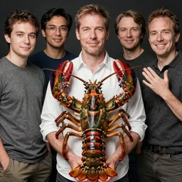 zoological portrait of a human lobster by kuldar leement and ruan jia and brad rigney and micha karcz and brad rigney 0. 0 1 2