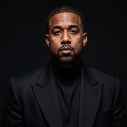 a ( ( ( ( ( ( ( ( ( ( ( ( ( ( ( ( ( ( chiaroscuro lighting portrait ) ) ) ) ) ) ) ) ) ) ) ) ) ) ) ) ) of kanye west dressed as rick owens, black background, portrait by julia margaret cameron, shallow depth of field, 8 0 mm, f 1. 8