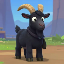 an anthropomorphic black goat in team fortress 2, screenshot