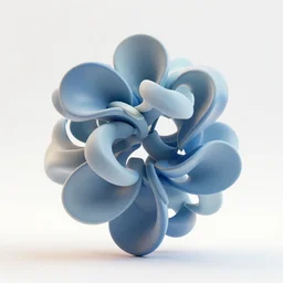 abstract 3D object of intertwined flowers on a white background by David McLeod, Blender Render