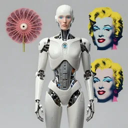 Carl Bildt as a cyborg, art deco design, by Mandy Jurgens and Warhol, Ernst Haeckel, James Jean, artstation, concept art