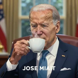 beautiful makoto shinkai anime style digital painting portrait of joe biden drinking a steaming cappuccino in the oval office, 4 k, 8 k, hd, high resolution, highly detailed, intricate detail, ultra realistic faces, digital art, trending on artstation, your name, weathering with you