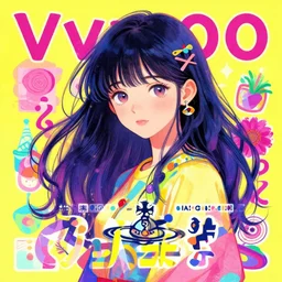 japanese digital illustration poster, vivienne shao, colourful, pinterest,