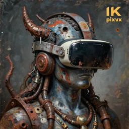 shiva, cybertronic gadgets and vr helmet, durty colours, rotten textures, rusty shapes, biotechnology, bao pnan, tim hildebrandt, wayne barlow, bruce pennington, donato giancola, larry elmore, oil on canvas, masterpiece, featured on pixiv, cinematic composition, hyper - detailed, hd, hdr, 4 k, 8 k