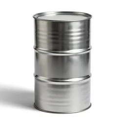 modular steel drum, commercial catalog photo, isolated on a pure white background, centered, entire object in frame, sharp focus, soft studio lighting