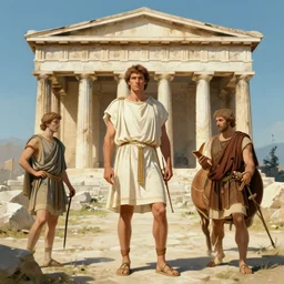 illustration of ancient greece, realism, cinematic, film, 1 2 8 k, by mandy jurgens