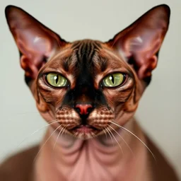 sphinx cat with an allergic reaction