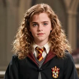 photograph of emma watson as hermione granger. medium close up. wearing [ [ [ [ [ [ [ [ hogwarts robes ] ] ] ] ] ] ] ]. extremely detailed. 4 k.