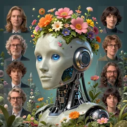highly detailed surreal vfx portrait of a bipedal robot head with flowers growing out of the top, stephen bliss, unreal engine, greg rutkowski, loish, rhads, beeple, makoto shinkai and lois van baarle, ilya kuvshinov, rossdraws, tom bagshaw, global illumination, detailed and intricate environment