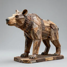 A sculpture made of recycled materials but with perfect definition, 🦍