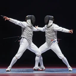 fencing dualist masterpiece stage lighting painting by pablo amaringo high contrast rule of thirds 8 k realistic paint texture