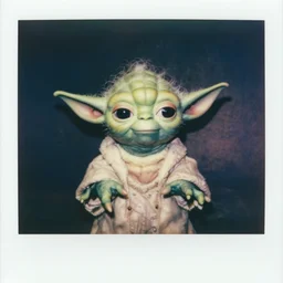 colorful chromatic abberation, 9 0 s toy commercial, photo from the 7 0 s, polaroid photo of yoda, by zdzislaw beksinski, by ernst haeck