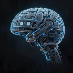 artificial intelligence dreaming of artificial intelligence dreaming. digital painting by ralph macquarrie detailed unreal engine 4 k dark contrast lightning cold colors