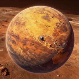 futuristic map of a terraformed mars