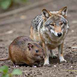 a wild wolf rodent rat dog