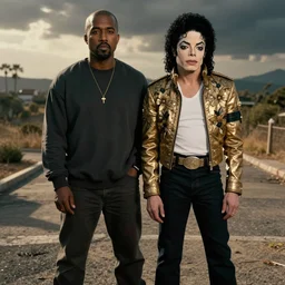 a kanye and michael jackson hybrid in the new movie directed by joss whedon, movie still frame, promotional image, critically acclaimed, symmetrical shot, idiosyncratic, relentlessly detailed, limited colour palette