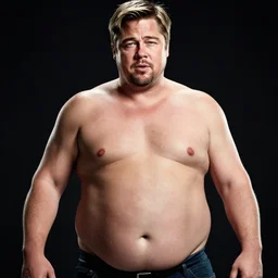 action movie poster for fat obese brad pitt,