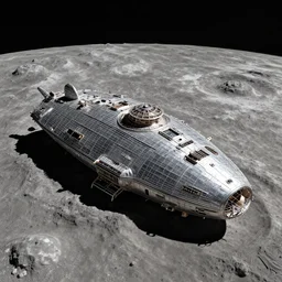 ancient precolumbian metallic spaceship landing unit found on the moon,