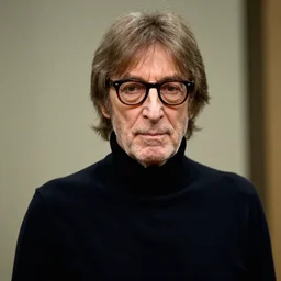 john lennon wearing a black turtleneck and eyeglasses