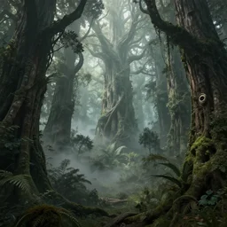 dense ancient forest, volumetric fog, intricate, highly detailed, concept art, masterpiece, background