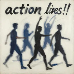 boogie 2 9 8 8 painting by phil hale, fransico goya,'action lines '!!!, graphic style, visible brushstrokes, motion blur, blurry, visible paint texture, crisp hd image