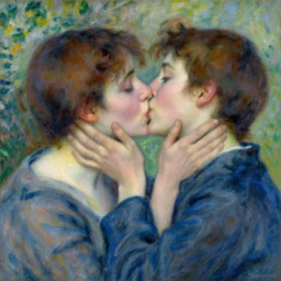 two people kissing, Impressionismm