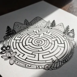 line art labyrinth zentangle