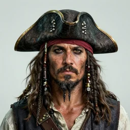 portrait of a pirate in a pirate hat, tanned, with a gray beard, concept art, realistic, intricate, octane render, 4 k resolution