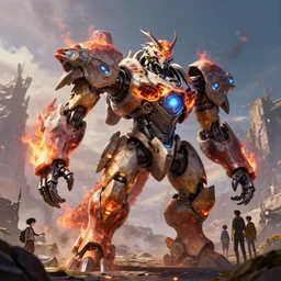 fireclaw machine mecha animal beast robot of horizon forbidden west horizon zero dawn bioluminiscence, behance hd by jesper ejsing, by rhads, makoto shinkai and lois van baarle, ilya kuvshinov, rossdraws global illumination