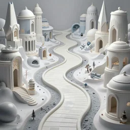 an epic elite elegant mysterious masterpiece fantasy matte painting of an impossible path winding through arctic dream worlds with surreal architecture designed by heironymous bosch, structures inspired by heironymous bosch's garden of earthly delights, surreal ice interiors by cyril rolando and cyril rolando and cyril rolando and cyril rolando and asher durand natalie shau and natalie shau, insanely detailed, whimsical, intricate, sharp focus, complex, fantasy realism