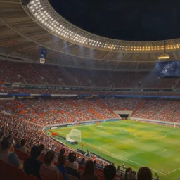 copa libertadores atmosphere in the stands, painting, realistic, cinematic, dynamic light, photorealistic, ultra detailed