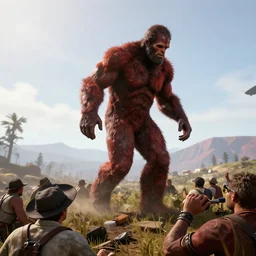 bigfoot stomping on top of people in red dead redemption 2