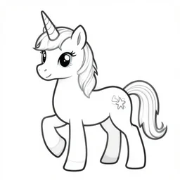 fantasy unicorn coloring page, black and white