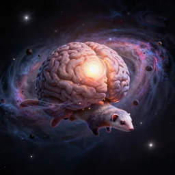 Expanding galaxy brain ferret, top rated on artstation