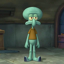 portrait of handsome squidward, wide angle shot, diffuse lighting, intricate, elegant, highly detailed, lifelike, photorealistic, sharp focus, a 2 4! film cinematography, cinematic, hyper realism, high detail, dream like atmosphere