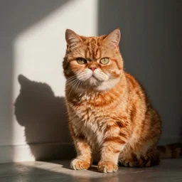 realistic photograph of Garfield the cat