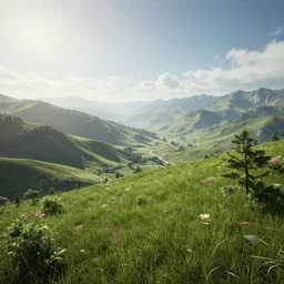 a beautiful landscape, nvidia raytracing demo
