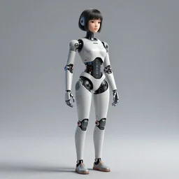 CAD render of a realistic android companion modeled after haydee from haydee, solidworks, catia, autodesk inventor, unreal engine, gynoid cad design inspired by haydee, product showcase, octane render 8k