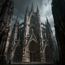 grimdark tsutomu nihei aposimz gothic cathedral city, unreal engine, 8 k, ultra realistic, ultra detail
