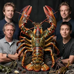 zoological portrait of a human lobster by kuldar leement and ruan jia and brad rigney and micha karcz and brad rigney 0. 0 0