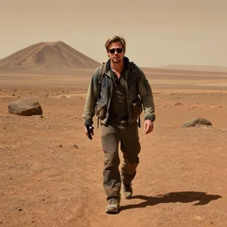 brad pitt hiking on mars