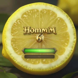 a very close - up lemon, in concept art of main menu loading screen background. for russian mmorpg might and magic homm 6 by katauri, by boris vallejo, artstation, behance, style of hearthstone