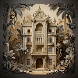 burned to the ground, 1 3 3 4 building, jungle, kirigami, dichromatism, paradox, volumetric light, insanely detailed and intricate, hypermaximalist, elegant, ornate, hyper realistic, super detailed, by remedios varo uranga aw 8 df 7 9 g