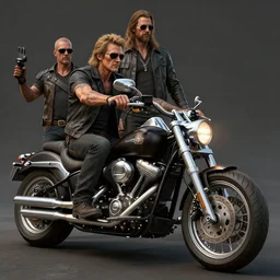 sons of anarchy, bikers, motorcycle, digital art, fantasy art, octane render, unreal engine, high detail, very realistic, by greg rutkowski. by james gurney