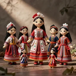 Realistic photograph of dolls made in Losoong festival in India
