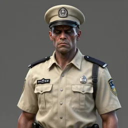 zombie! security officers beige! uniform and caps trending on artstation very realistic proportional accurate high detail 4 k 8 k hd