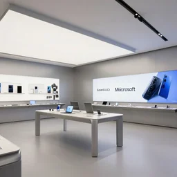 2030s flagship retail interior Samsung Microsoft Apple by Jean-Baptiste Monge