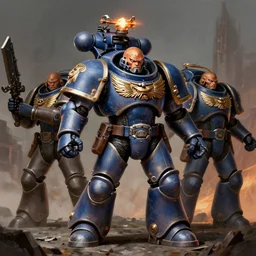 warhammer 40k space marines in style of Zdesław Bakszyński